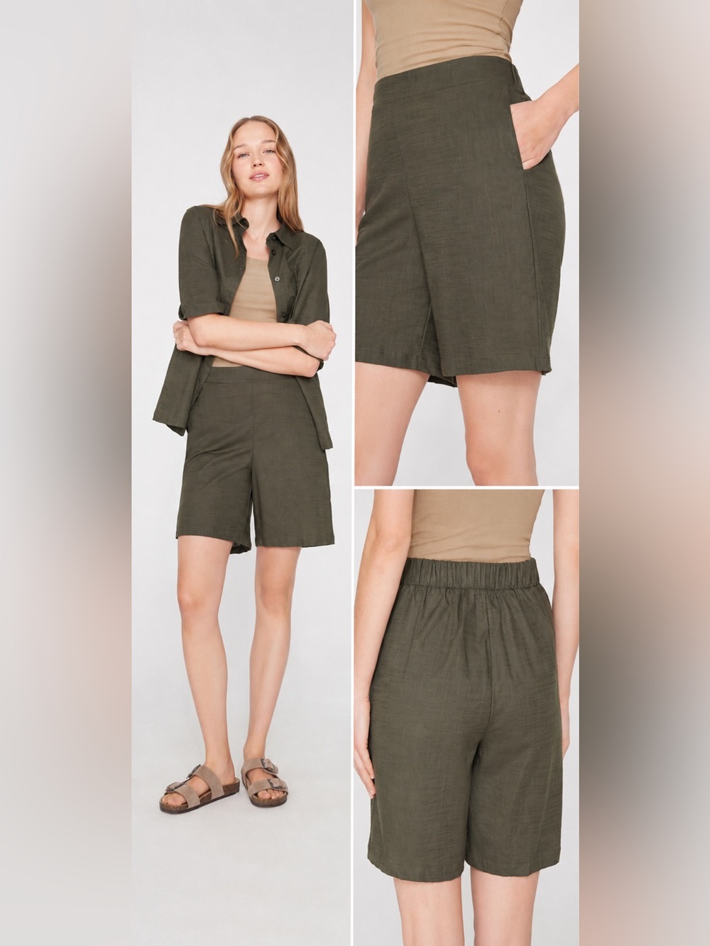Tenzenis - Olive Green Relaxed Shorts